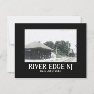 River Edge NJ Treinstation 1910s  geïnspireerd Briefkaart