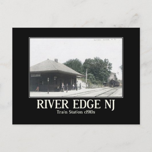 River Edge NJ Treinstation 1910s geïnspireerd Briefkaart (Voorkant)