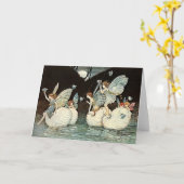 River Faeries, Fairy, Fae Pagan Wenskaart Kaart (Gele Bloem)