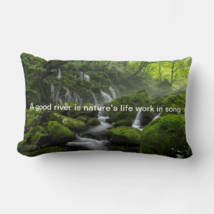 River - Groen bos - Quote Mix Kussen