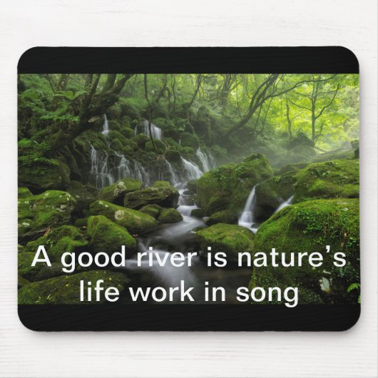 River - Groen bos - Quote Mix Muismat (Voorkant)