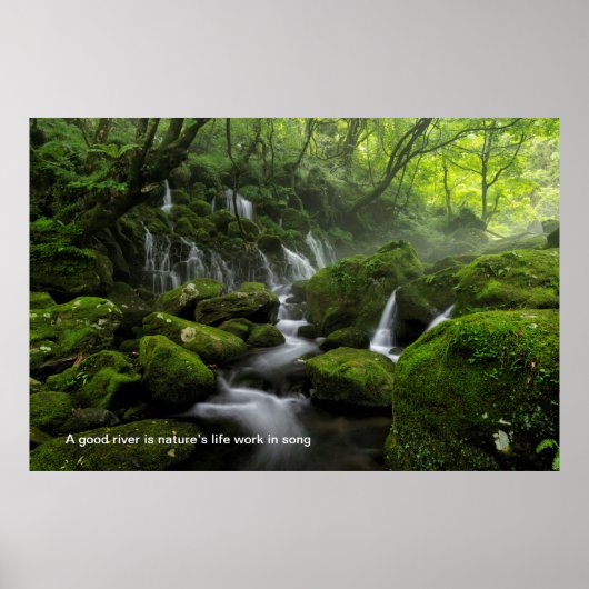 River - Groen bos - Quote Mix Poster (Voorkant)