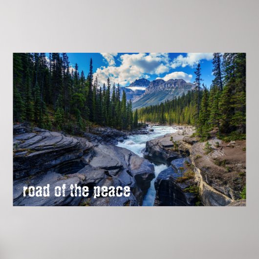 River - Groen bos - Rock - Quote Mix Poster (Voorkant)