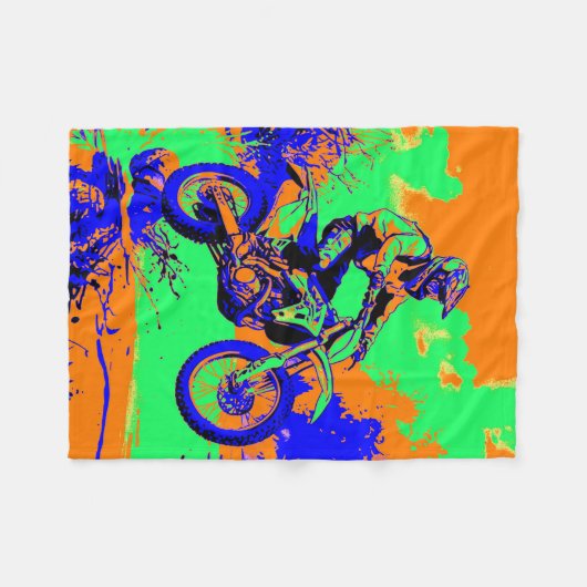 River Hopping - Motorcross Rider Fleece Deken (Voorkant (Horizontaal))