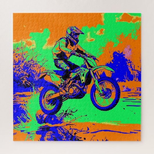 River Hopping - Motorcross Rider Legpuzzel (Verticaal)