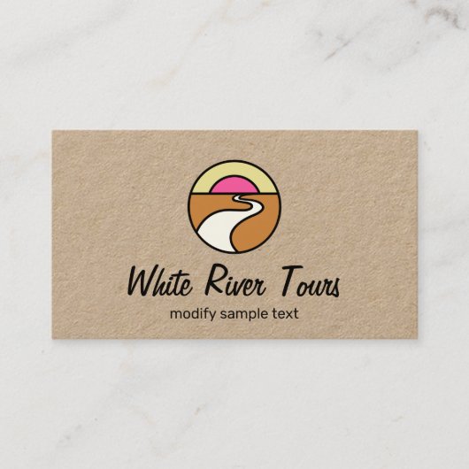 River Horizon Outdoor Natuur Logo Visitekaartje (Voorkant)