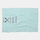 River House aangepaste familienaam jaar vastgestel Theedoek (Horizontaal)