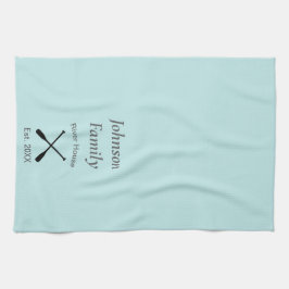 River House aangepaste familienaam jaar vastgestel Theedoek