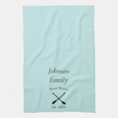 River House aangepaste familienaam jaar vastgestel Theedoek (Verticaal)