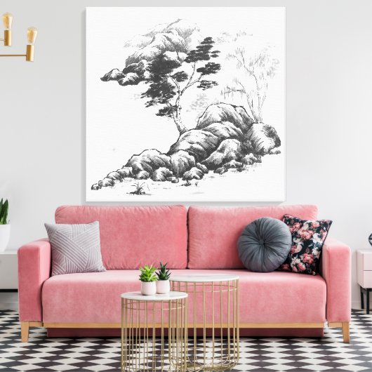 River Impression Canvas Afdruk (Insitu (Woonkamer))