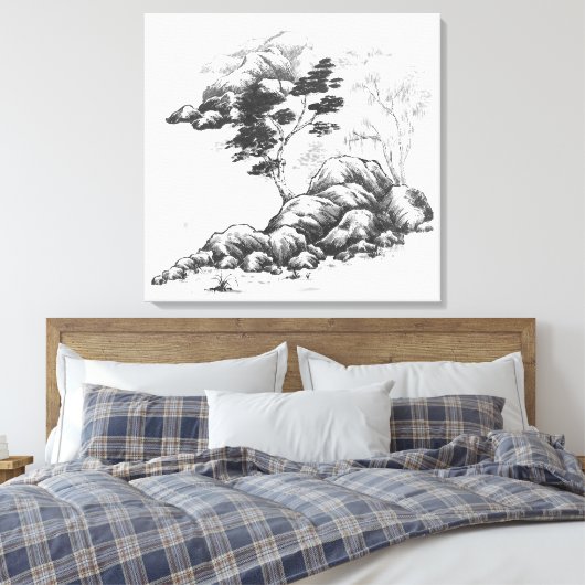 River Impression Canvas Afdruk (Insitu (Slaapkamer))