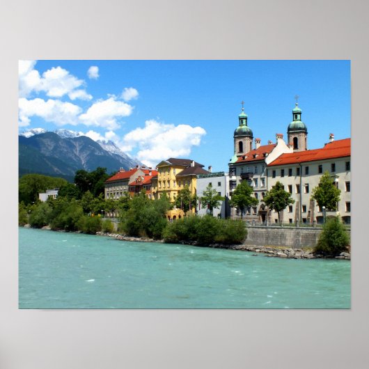 River Inn bij Innsbruck Poster (Voorkant)