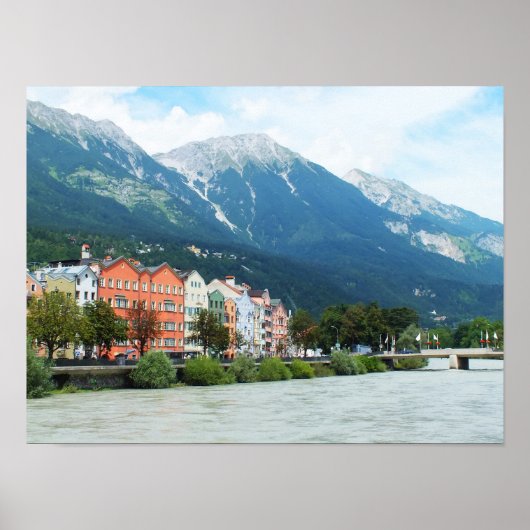 River Inn in Innsbruck Poster (Voorkant)
