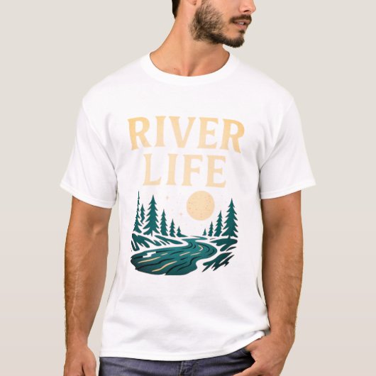 River is het T-shirt van Life Mannen (Voorkant)