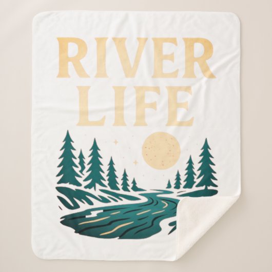 River is Life Sherpa Blanket – Gezellige Natuur In Sherpa Deken (Voorkant)