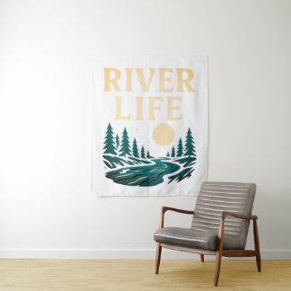 River is Life Tapestry – Natuur geïnspireerd Wandkleed