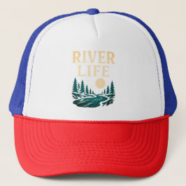 River is Life Trucker Hat – Natuur geïnspireerd Pe Trucker Pet