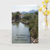 River Landscape Gepersonaliseerde kleinzoon Verjaa Kaart (Gele Bloem)