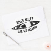 River Miles Are My Therapy Kayaking Ovale Sticker (Envelop)