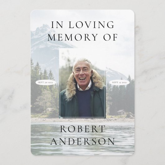 River Mountain in het liefdevolle geheugen begrafe Programmakaart (Voorkant)