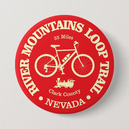 River Mountains Loop Trail (fietsen) Ronde Button 7,6 Cm (Voorkant)