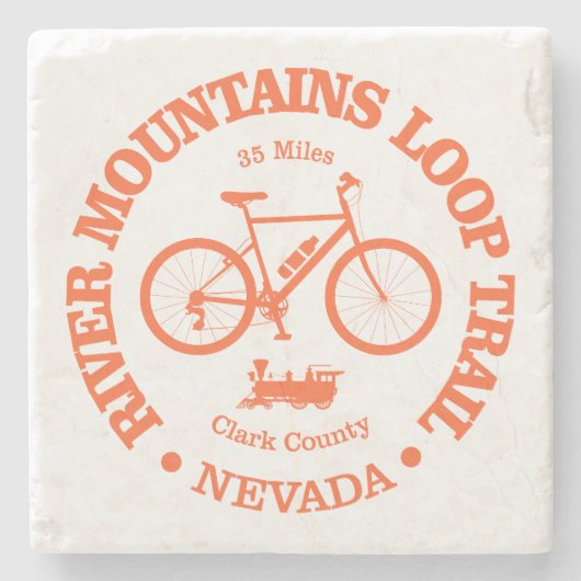 River Mountains Loop Trail (fietsen) Stenen Onderzetter (Voorkant)