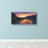 River Mountains Sunset Canvas Afdruk (Insitu (Houten vloer))