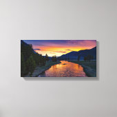 River Mountains Sunset Canvas Afdruk (Voorkant)