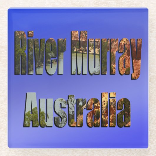 River Murray Australië Beeld Logo, Glazen Onderzetter (Voorkant)