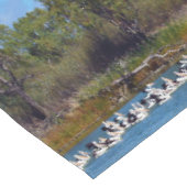 River Murray's Fishermen: een pelikaan bijeenkomst Tafelkleed (Gekanteld)