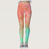 River of Fire Sinaasappel Alcoholinkt Abstract Leggings (Voorkant)