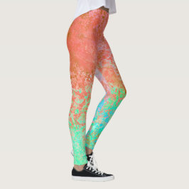 River of Fire Sinaasappel Alcoholinkt Abstract Leggings