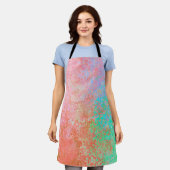 River of Fire Sinaasappel Alcoholinkt Abstract Schort (Gedragen)