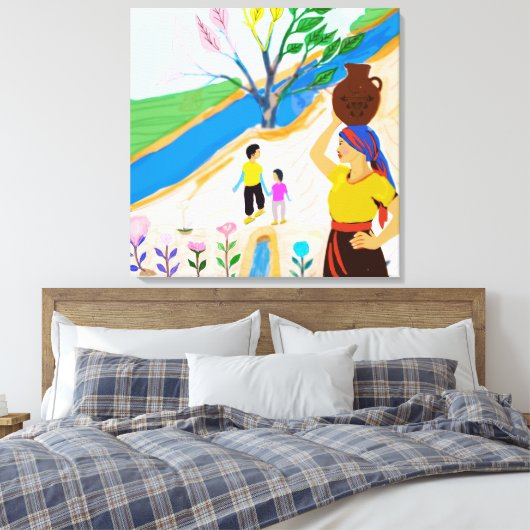 River of Roots: het leven in bloei Canvas Afdruk (Insitu (Slaapkamer))