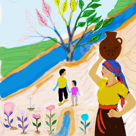 River of Roots: het leven in bloei Canvas Afdruk