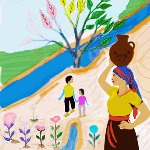 River of Roots: het leven in bloei Canvas Afdruk