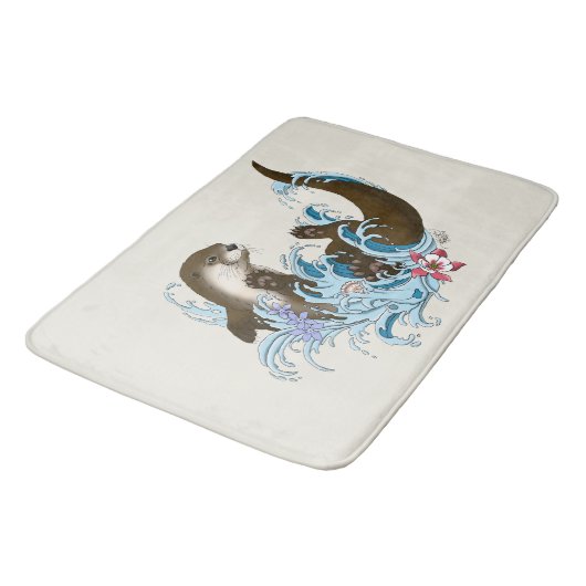 River Otter Water Schattige Badmat (Gekanteld)