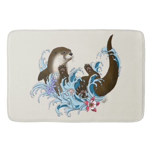 River Otter Water Schattige Badmat (Voorkant)