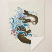 River Otter Water Schattige Sherpa Deken (Voorkant)