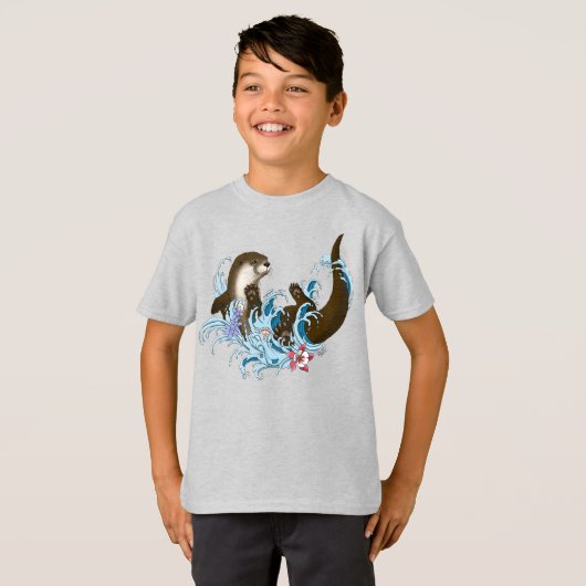 River Otter Water Schattige T-shirt (Voorkant volledig)
