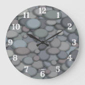 River Pebbles with White Numbers Grote Klok (Voorkant)