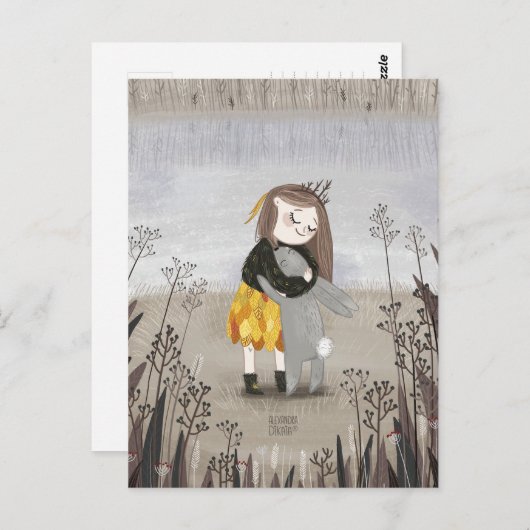 River Rabbit van Alexandra Dikaia Briefkaart (Voorkant / Achterkant)