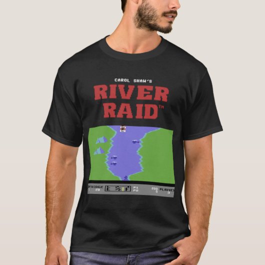 River Raid voor C64 en andere thuiscomputers vrien T-shirt (Voorkant)