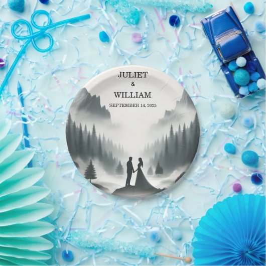 River Rain Cloud Natuur Smoky Mountain bruiloft Papieren Bordje (Feest)