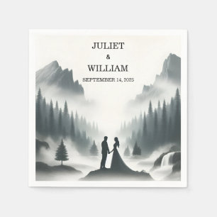 River Rain Cloud Natuur Smoky Mountain bruiloft Servet