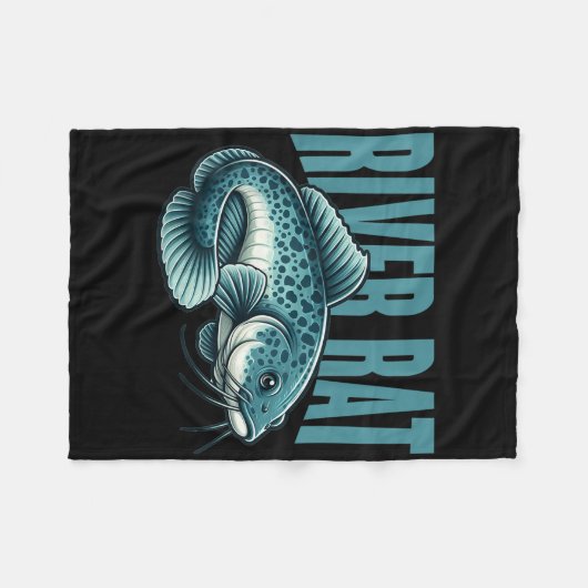 River Rat Catfish Fishing Fish Fisherman  Fleece Deken (Voorkant (Horizontaal))