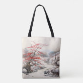 River Red Tree Ink Painting Tote Bag (Achterkant)