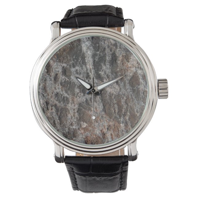 River Rock getextureerde Natuur steen Horloge (Voorkant)