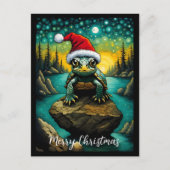 River Rock Schattige Baby Turtle Christmas Feestdagenkaart (Voorkant)