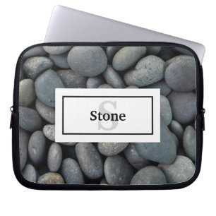 River Rock stapel met naam en monogram Laptop Sleeve